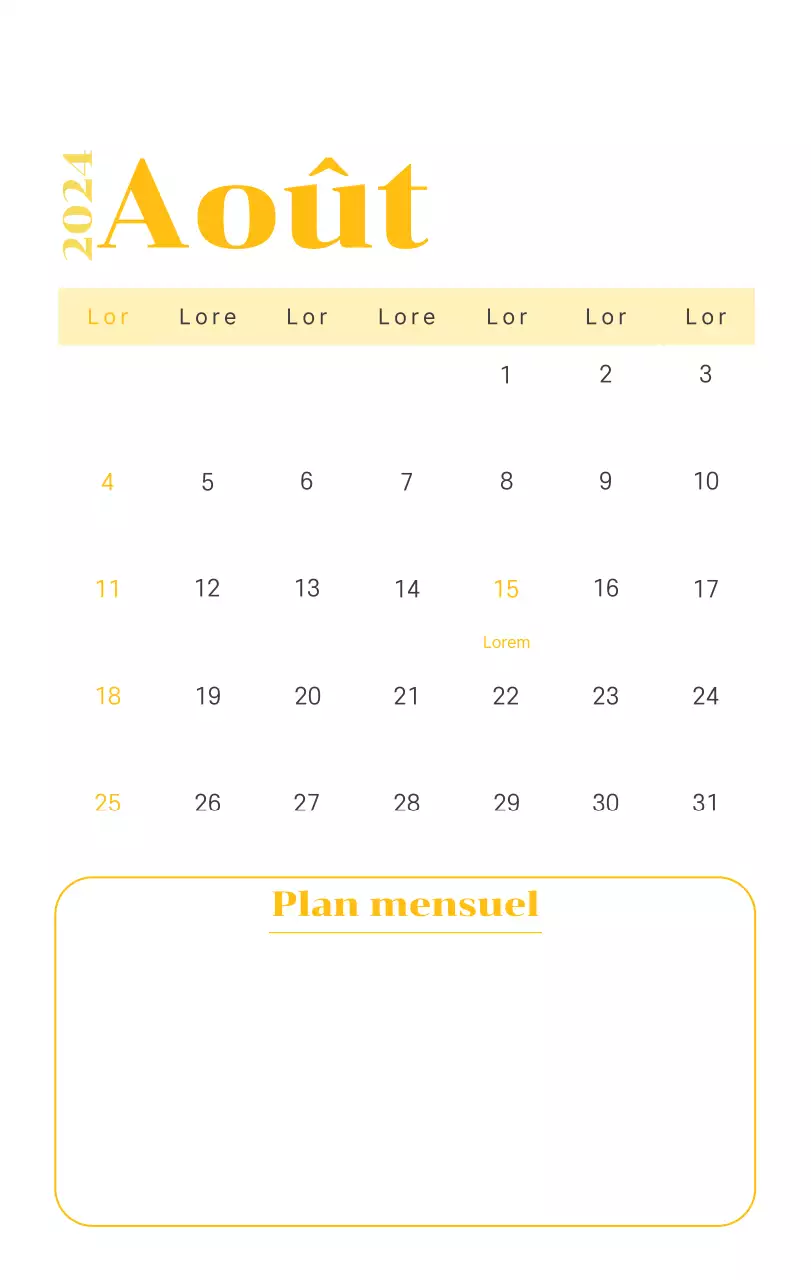 Calendrier avec illustrations de jeunes sur fond jaune et vert