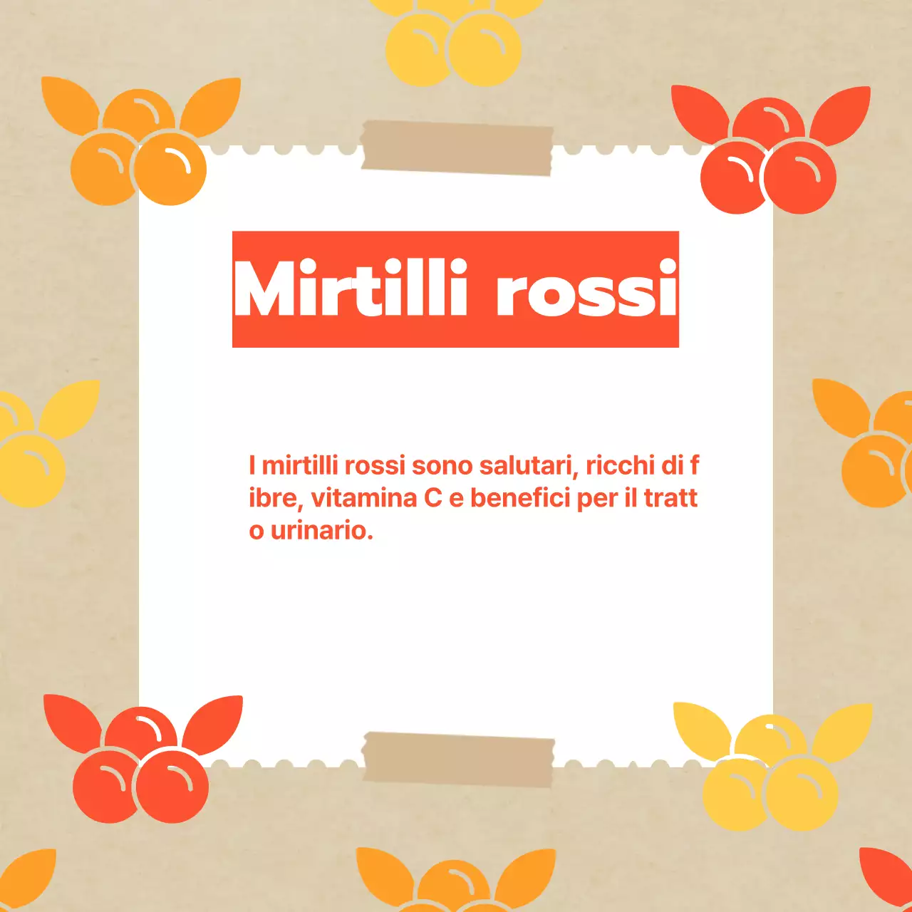 Promuovere i classici frutti autunnali in giallo e arancio