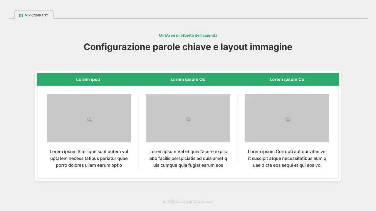 Un semplice profilo aziendale in verde e grigio