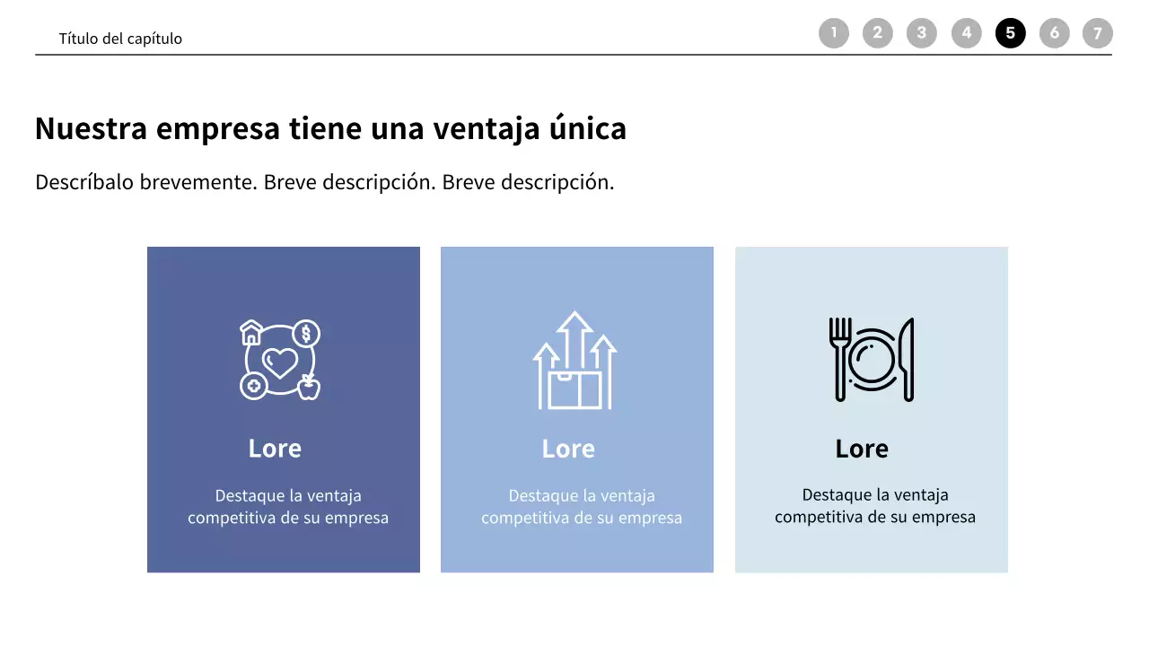 Perfil de empresa de reuniones modernas en azul