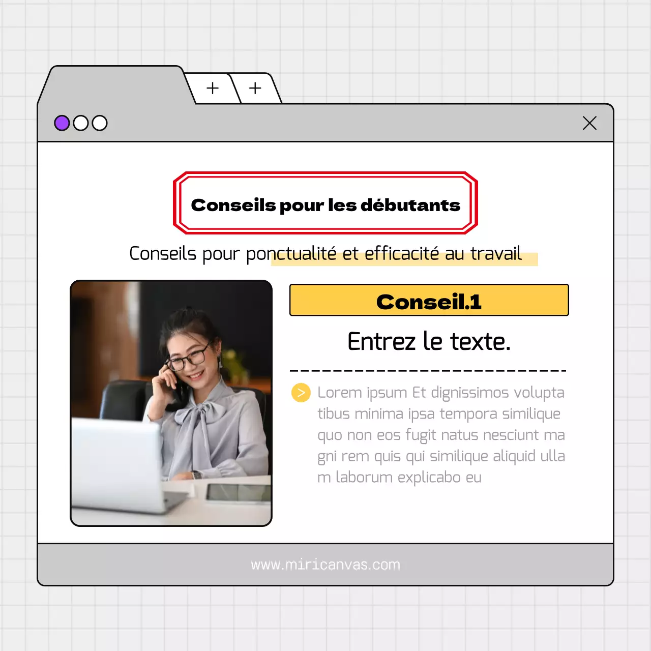Un guide de conseils gris, simples et ponctuels