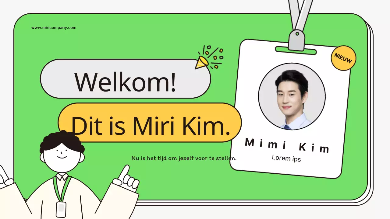 Een kitscherige sollicitatiebrief voor nieuwe werknemers in chartreuse en geel