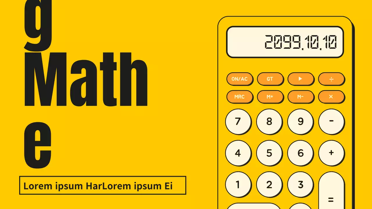 Matheunterricht mit einem kitschigen gelb-orangenen Taschenrechnerkonzept