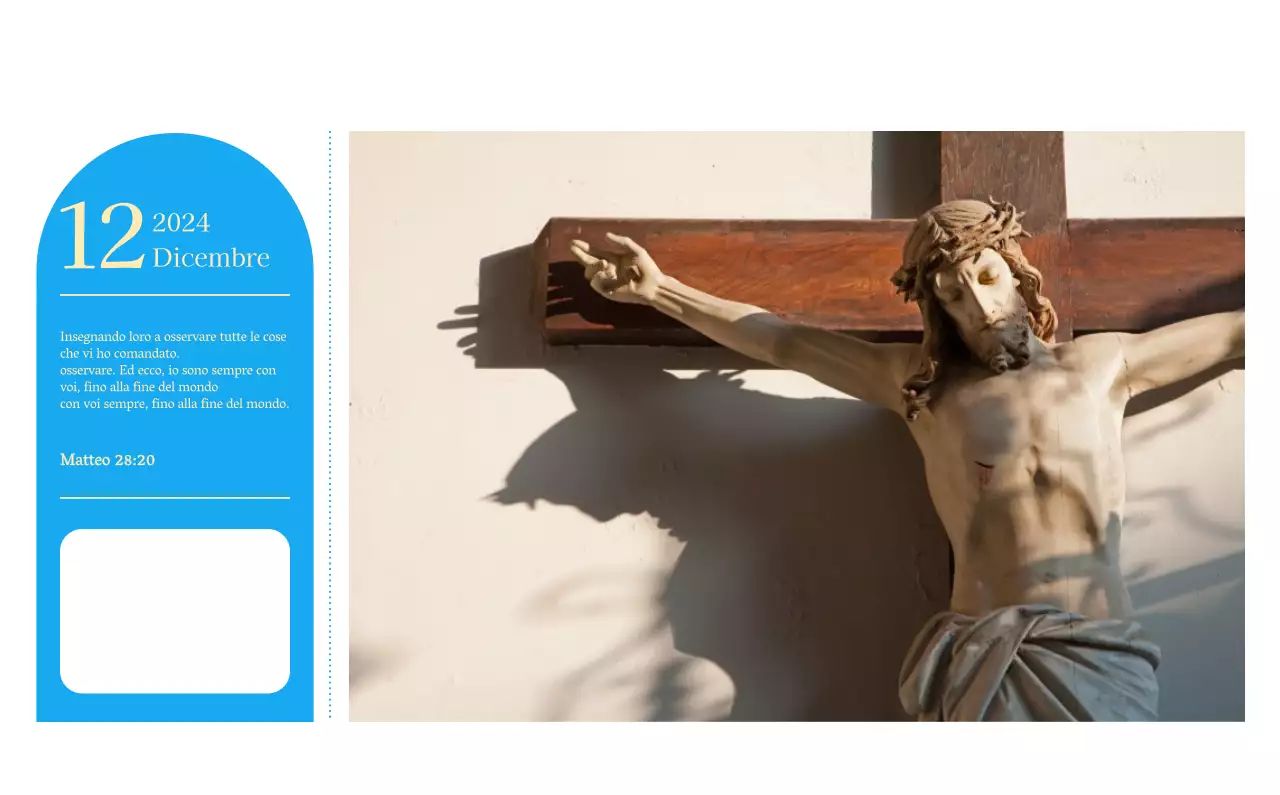 Calendario ecclesiastico blu di concezione moderna