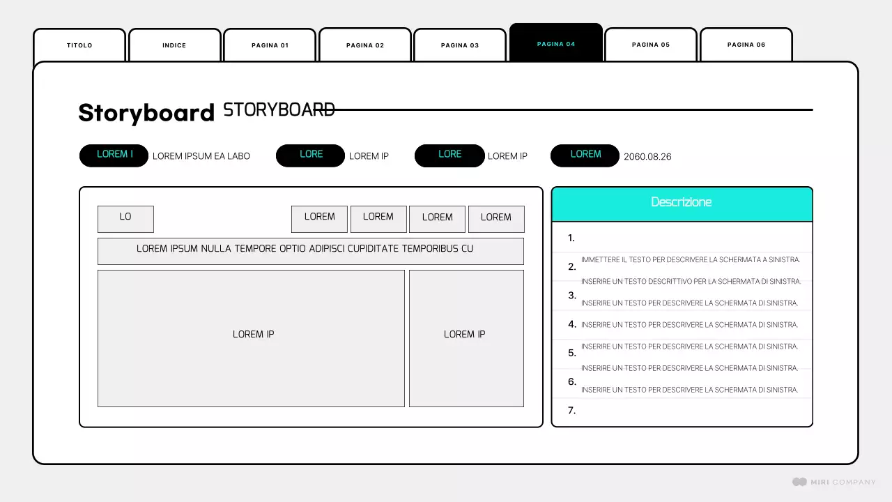 Un semplice brief per il design di una pagina web in bianco e menta