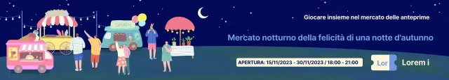 Promuovere gli eventi del mercato notturno con illustrazioni notturne
