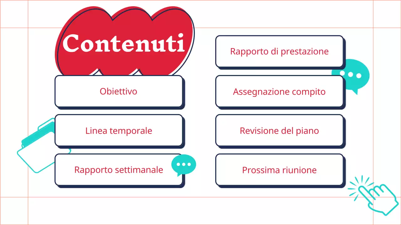 Rapporto sui verbali di marketing di tendenza rosso e menta