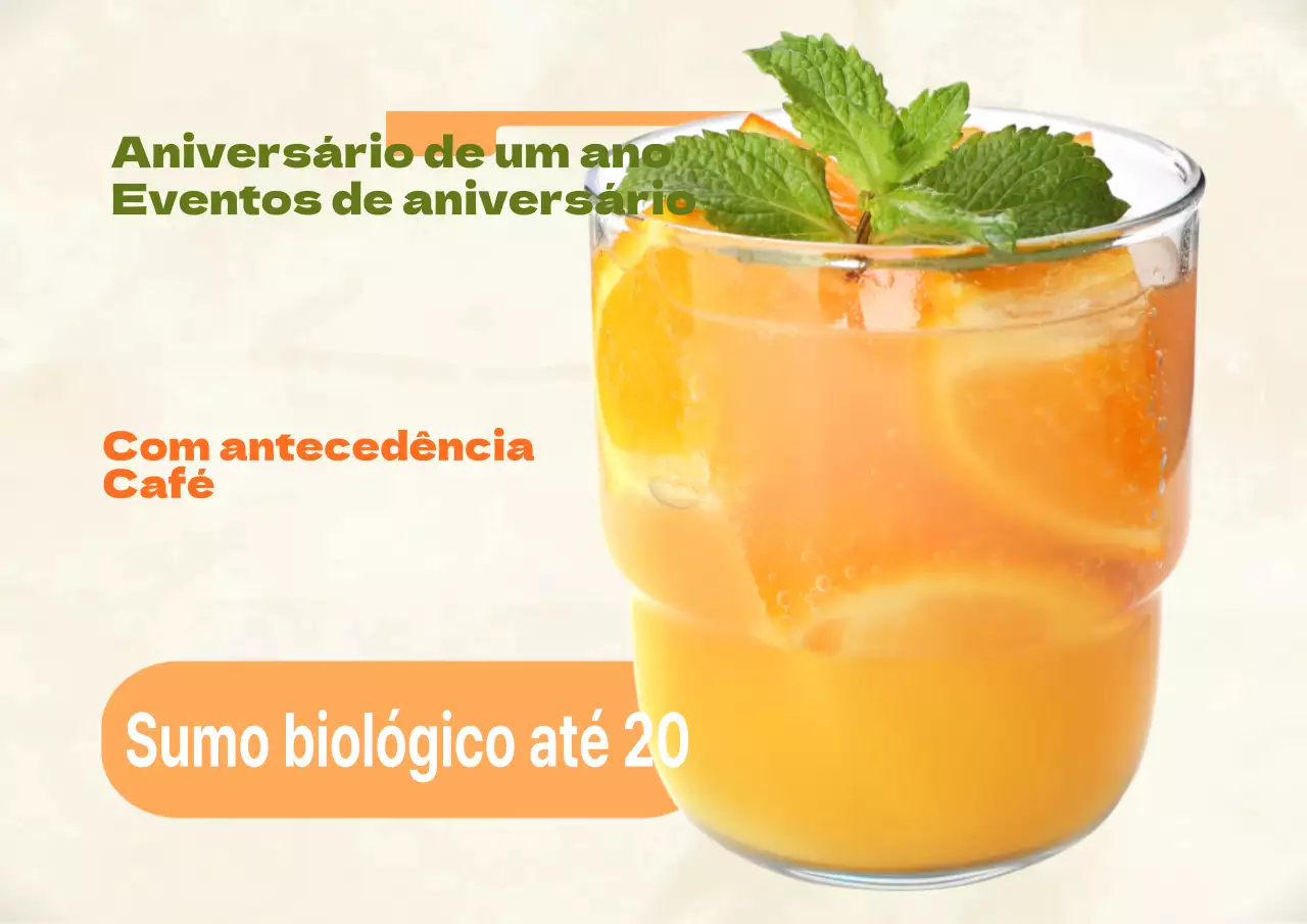 Anúncio de evento de café minimalista em amarelo e laranja