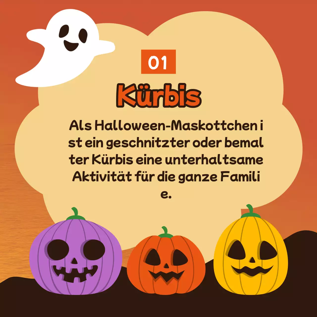 Fördern Sie niedliche Halloween-Dekorationsideen in Orange