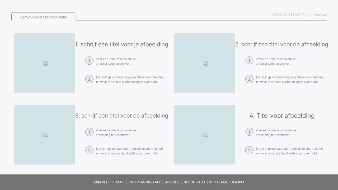 Eenvoudig basisrapport in lichtblauw en lichtgroen