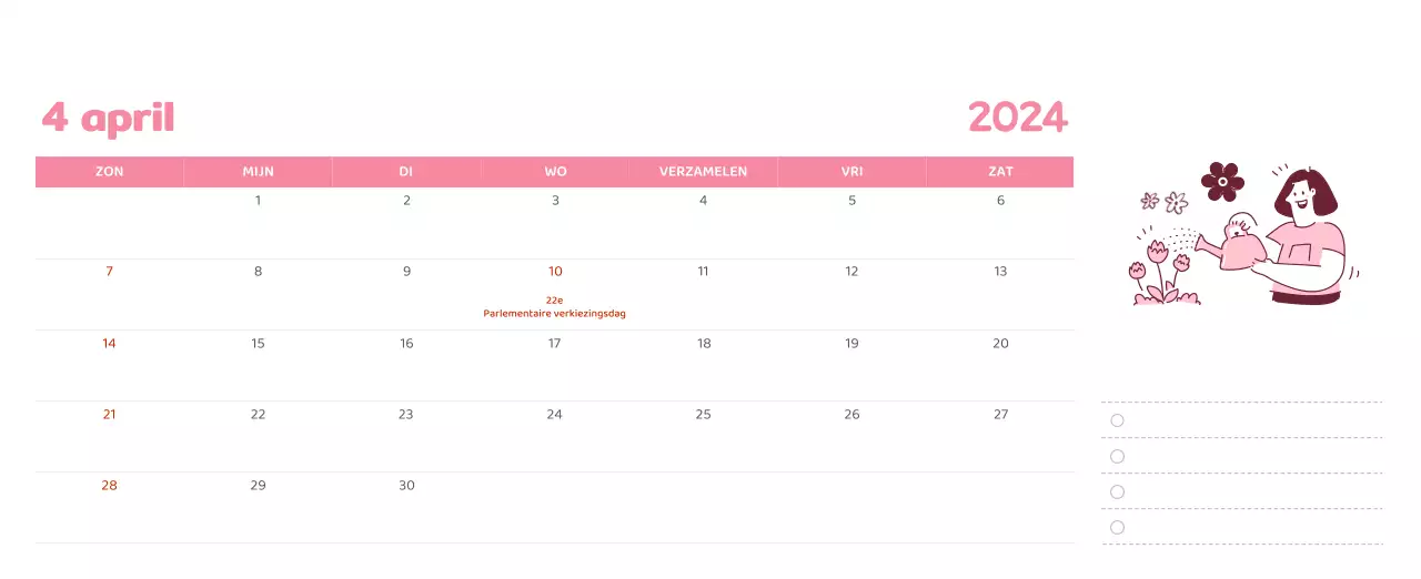 Een kalender met kleurrijke, emotionele illustraties