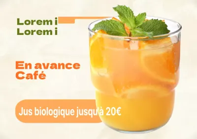 Publicité minimaliste pour un café en jaune et orange