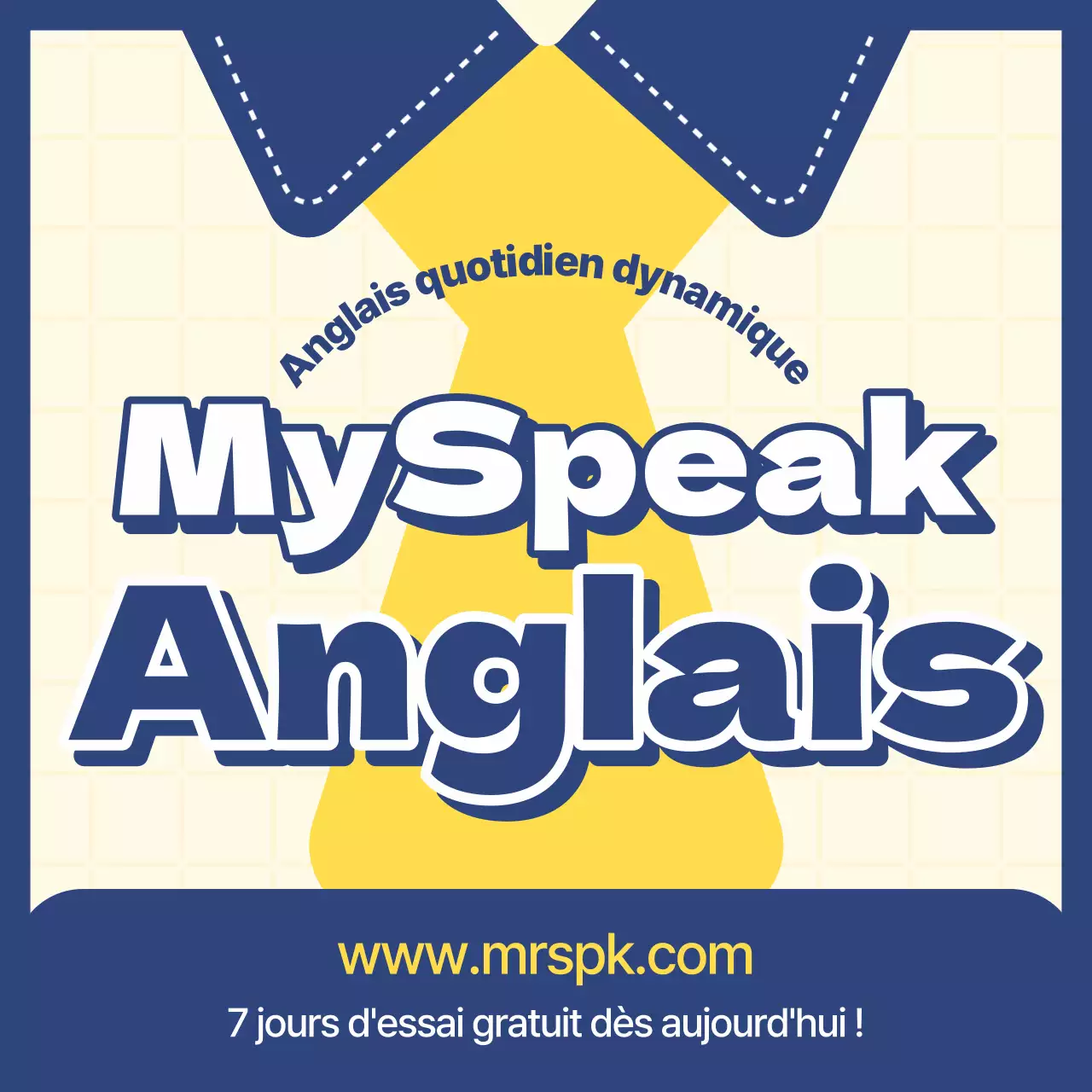  Un plan d'affaires kitsch en anglais sur fond jaune