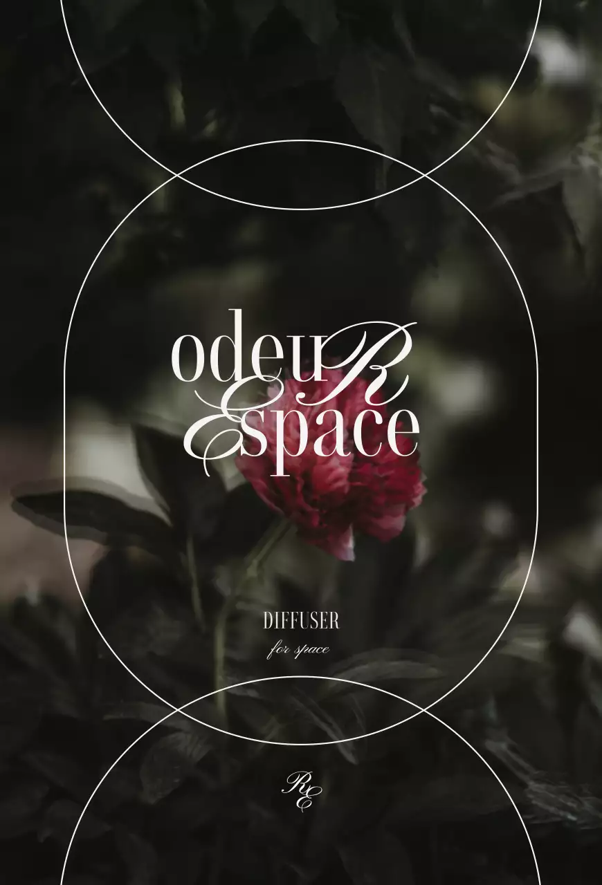 Um difusor de luxo com imagens florais vintage em cores suaves para apresentar os produtos