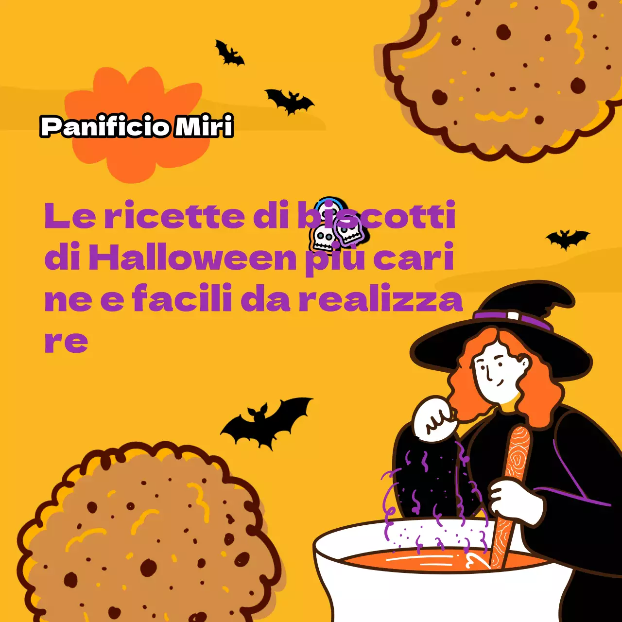 Biscotti di Halloween kitsch promozionali gialli e viola fai da te