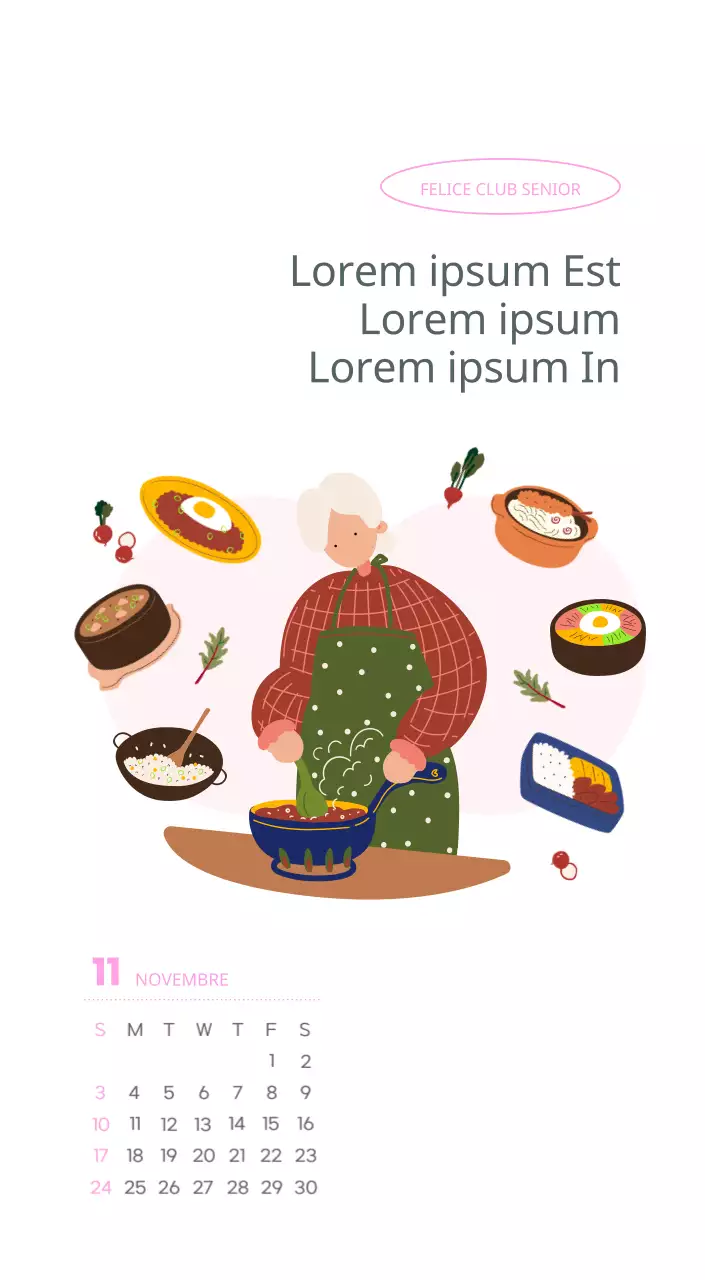 Calendario di lavoro con splendide illustrazioni