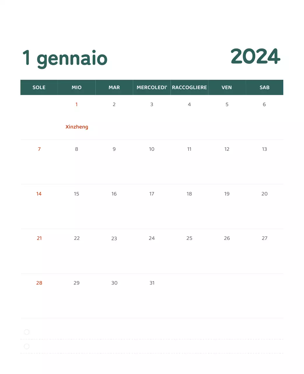 Un calendario con illustrazioni colorate ed emozionali