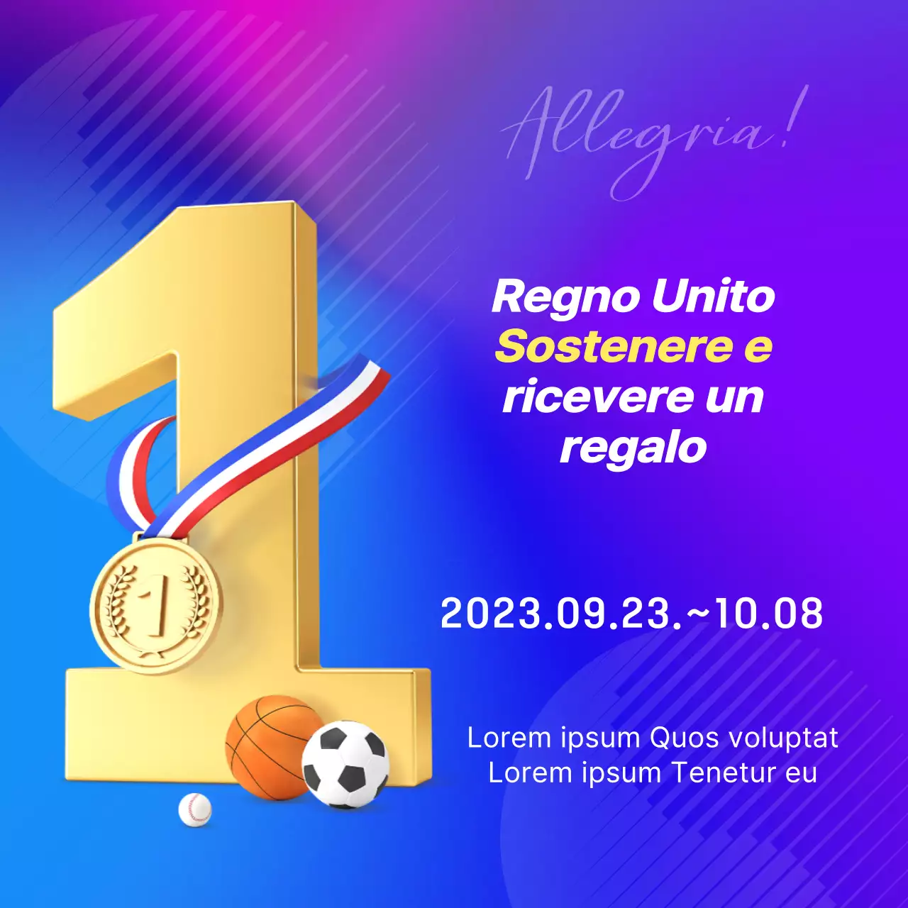 Promuovere il sostegno ai Giochi Asiatici moderni in viola e blu