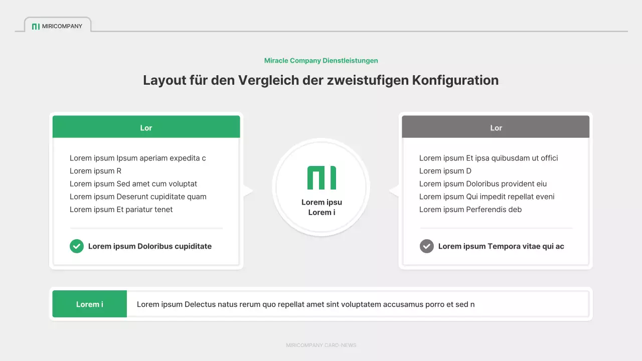 Ein einfaches grünes und graues Unternehmensprofil