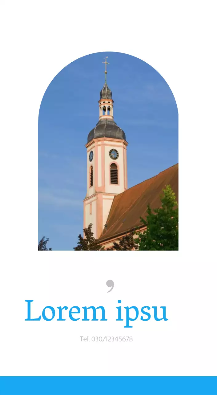 Blaues modernes Konzept Kirchenkalender