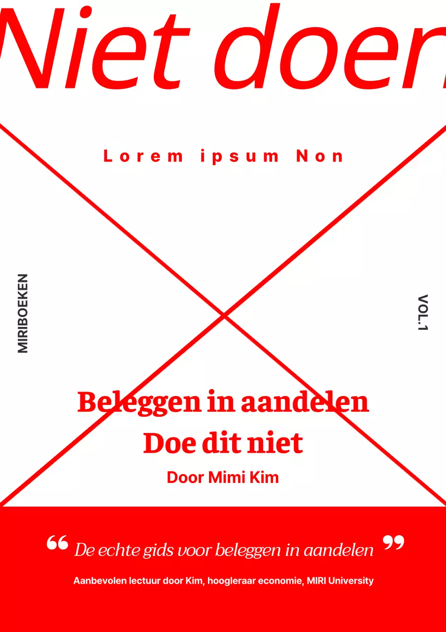 Basis boekomslag beleggen in aandelen in rood en wit