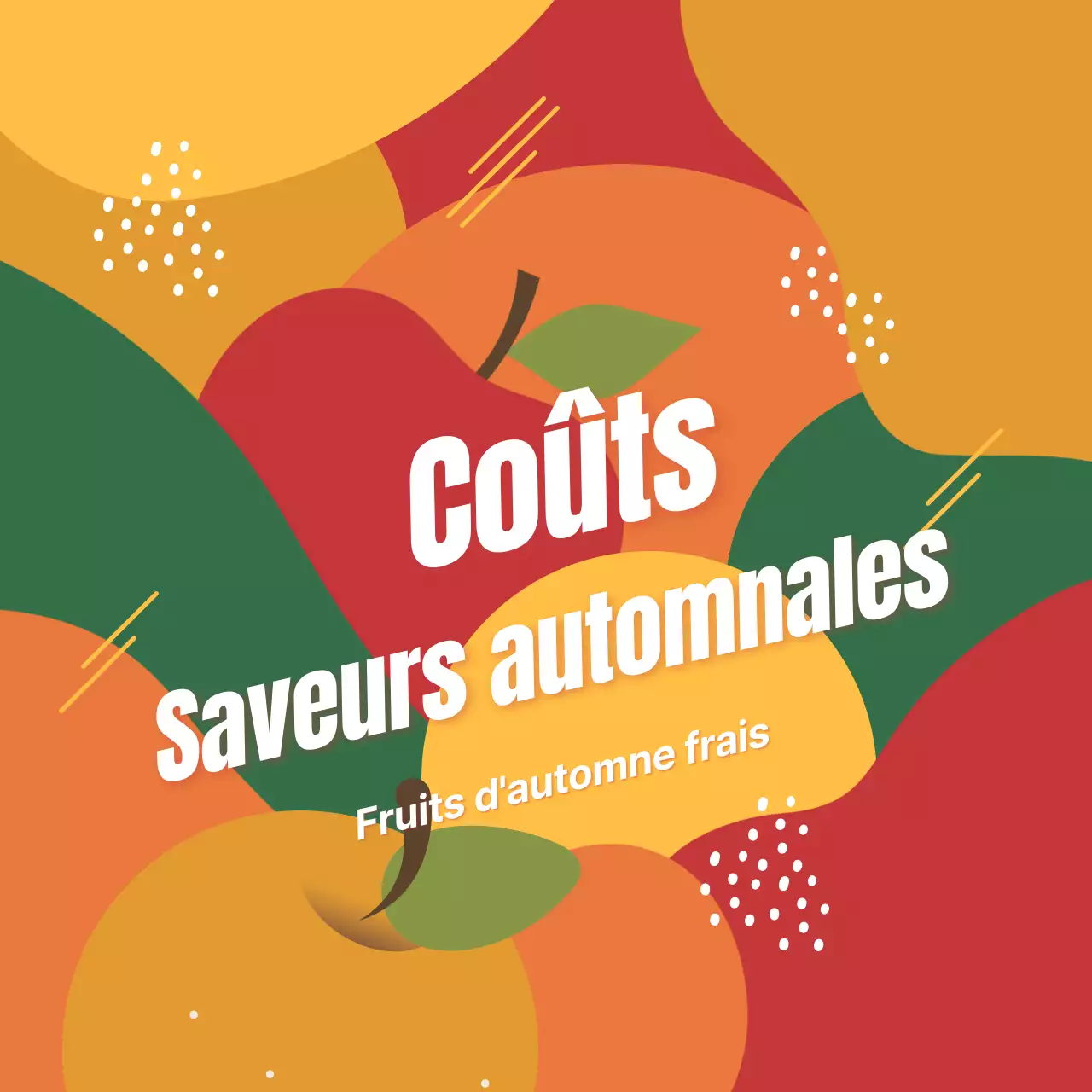 Promouvoir les fruits de saison avec une touche d'orange et de vert