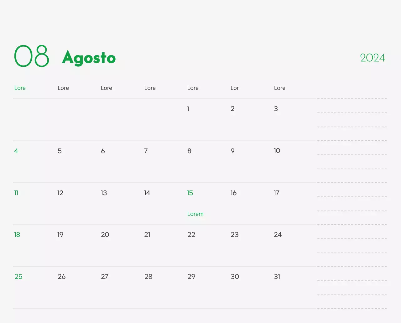 Un calendario con la imagen de un cachorro y un bonito mensaje en tonos verdes.