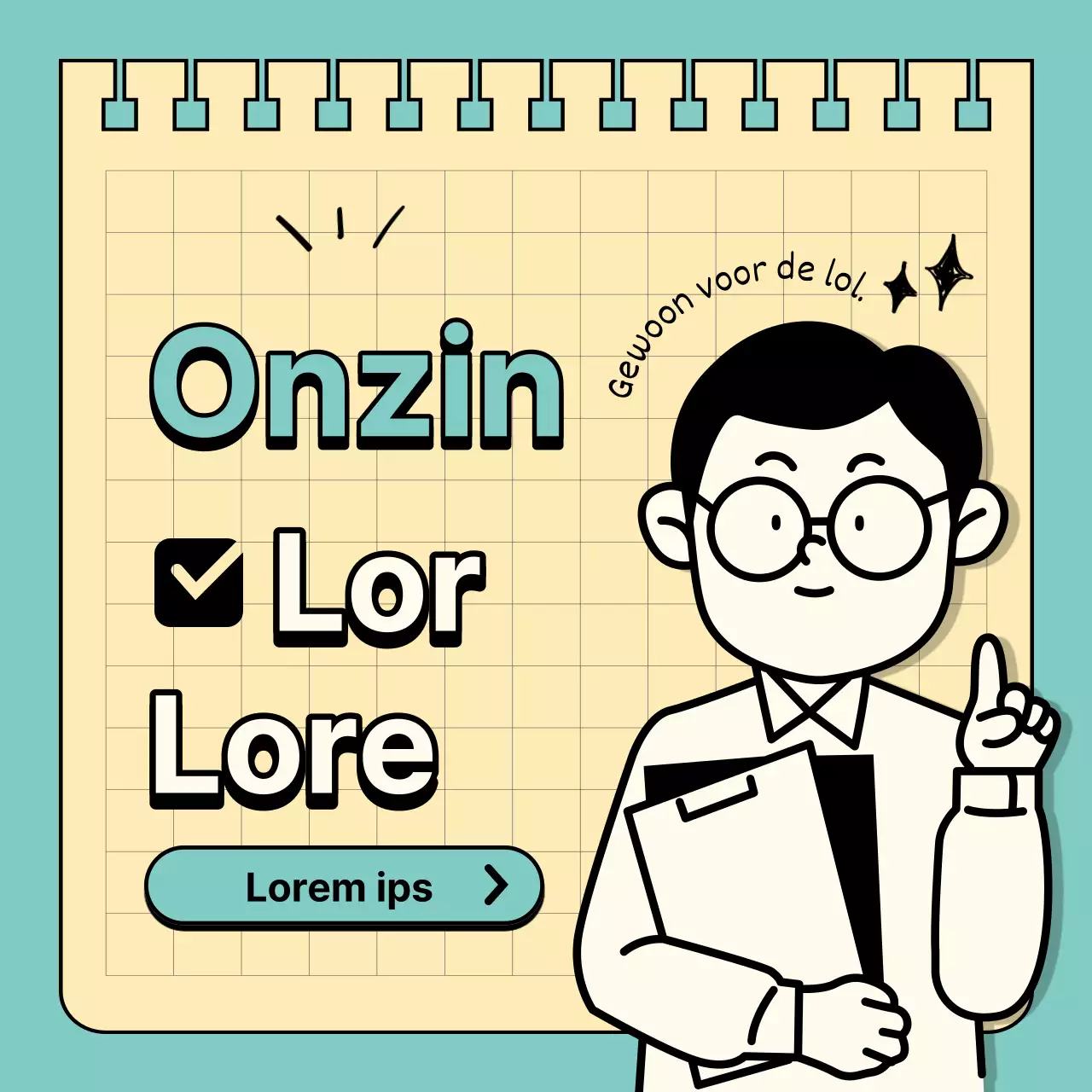 Een simpele goofy niveautest in mint en geel @simplegoofy