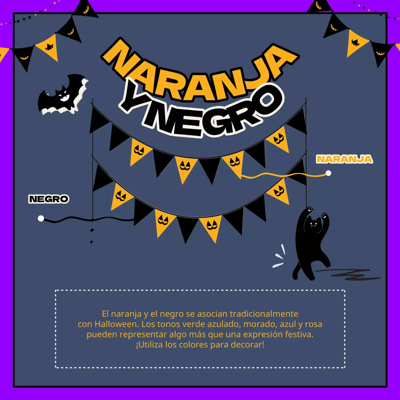 Promueve fantásticas ideas de decoración de Halloween en morado y naranja