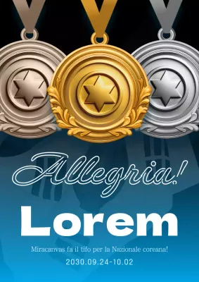 Una lussuosa pubblicità del tifo per i Giochi Asiatici in blu e nero