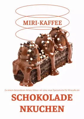 Werbung für ein einfaches Café-Dessert in Orange