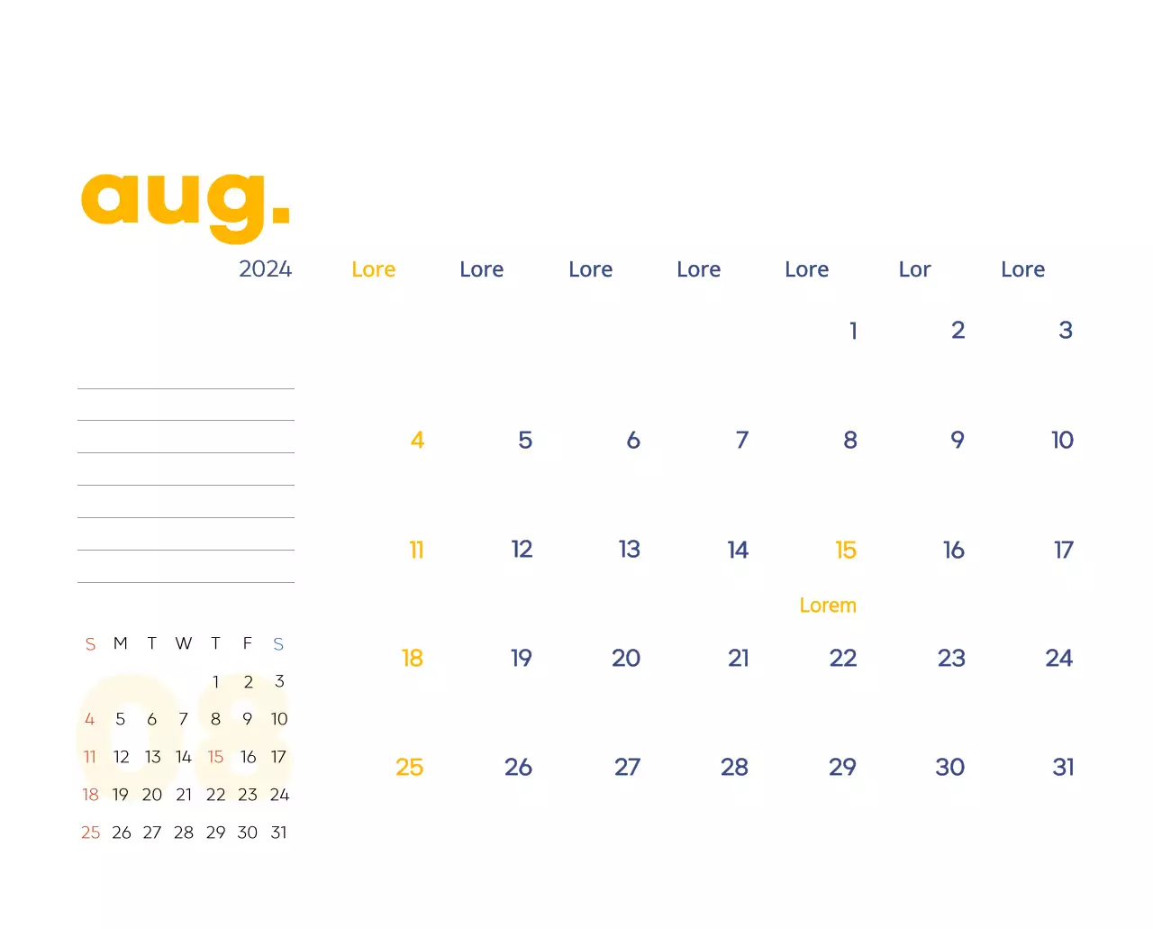 Arbeitskalender mit schönen Illustrationen
