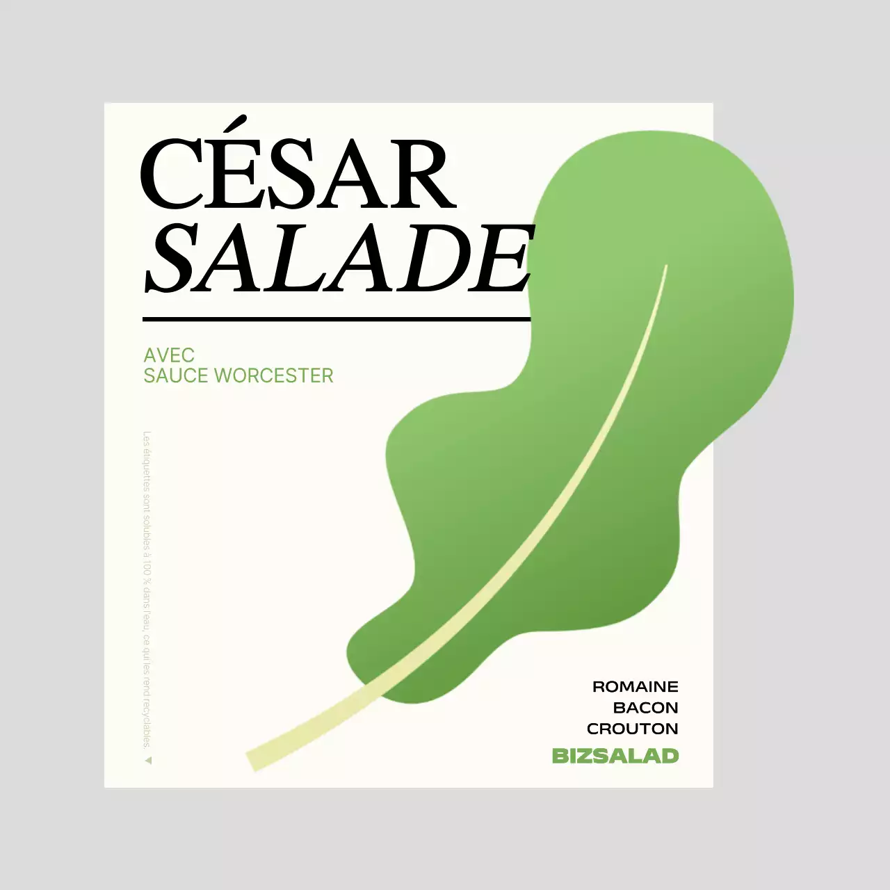 Étiquettes de salade avec illustrations de légumes verts et rouges
