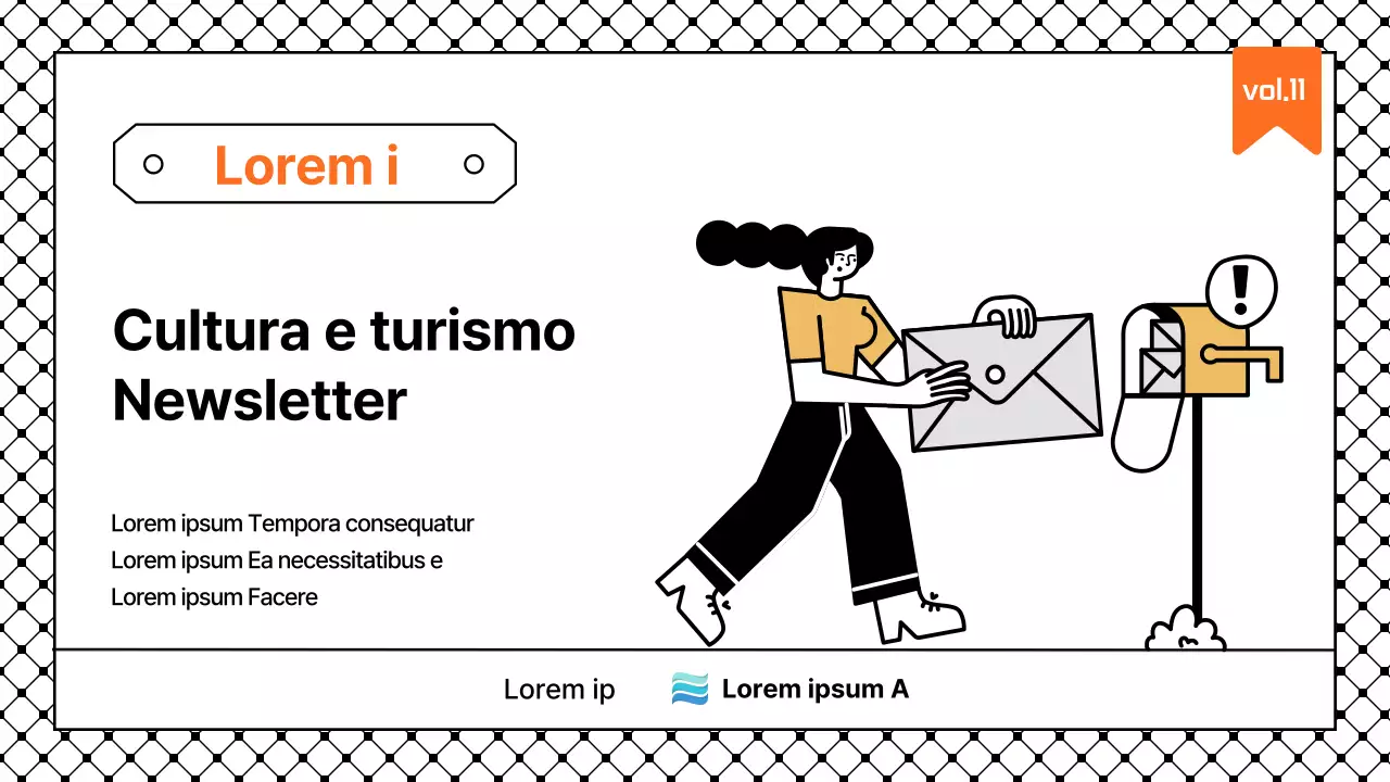 Presentazione semplice con accenti neri e arancioni