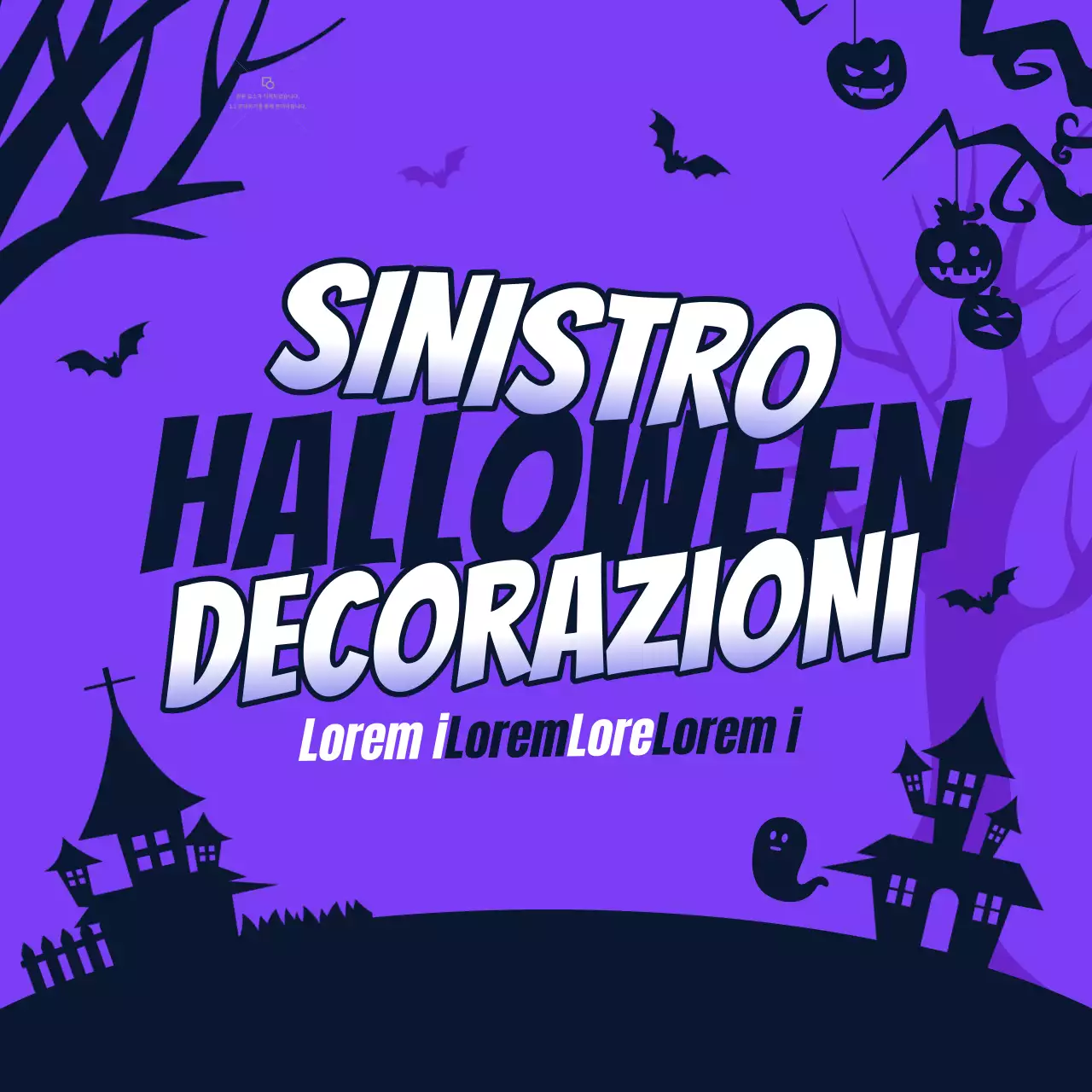 Idee di decorazione per Halloween con illustrazioni bicolore e ombre piatte