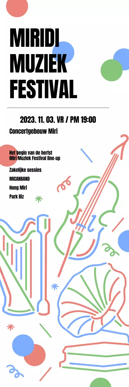 Promoot muziekconcerten met kleurrijke en leuke concepten
