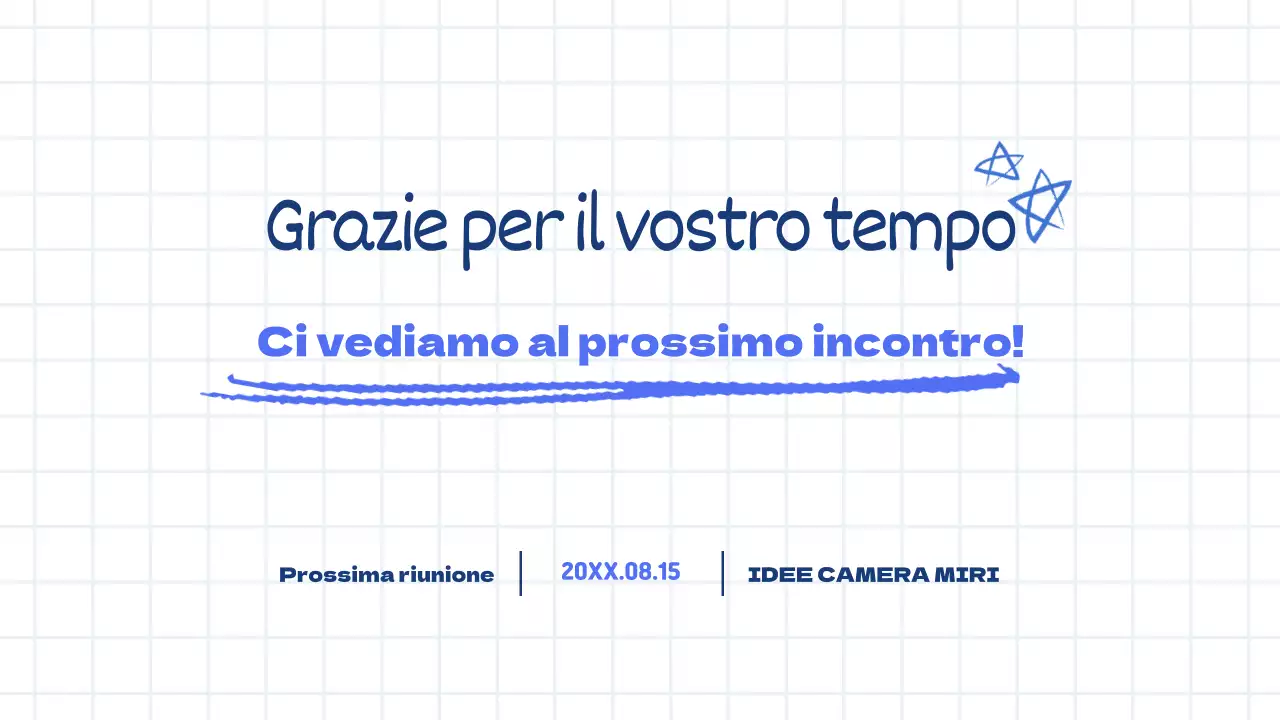 Verbale di riunione di marketing di tendenza in bianco e azzurro