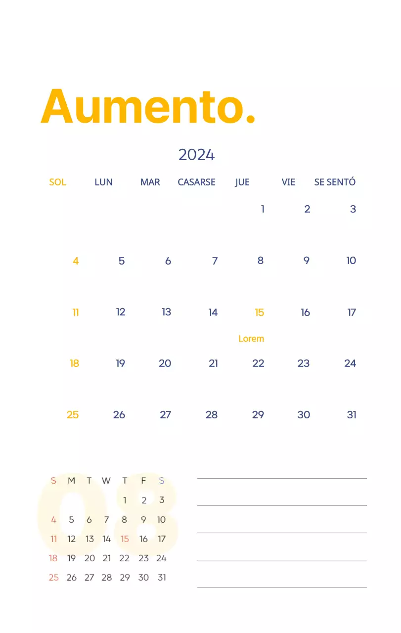 Calendario laboral con bellas ilustraciones