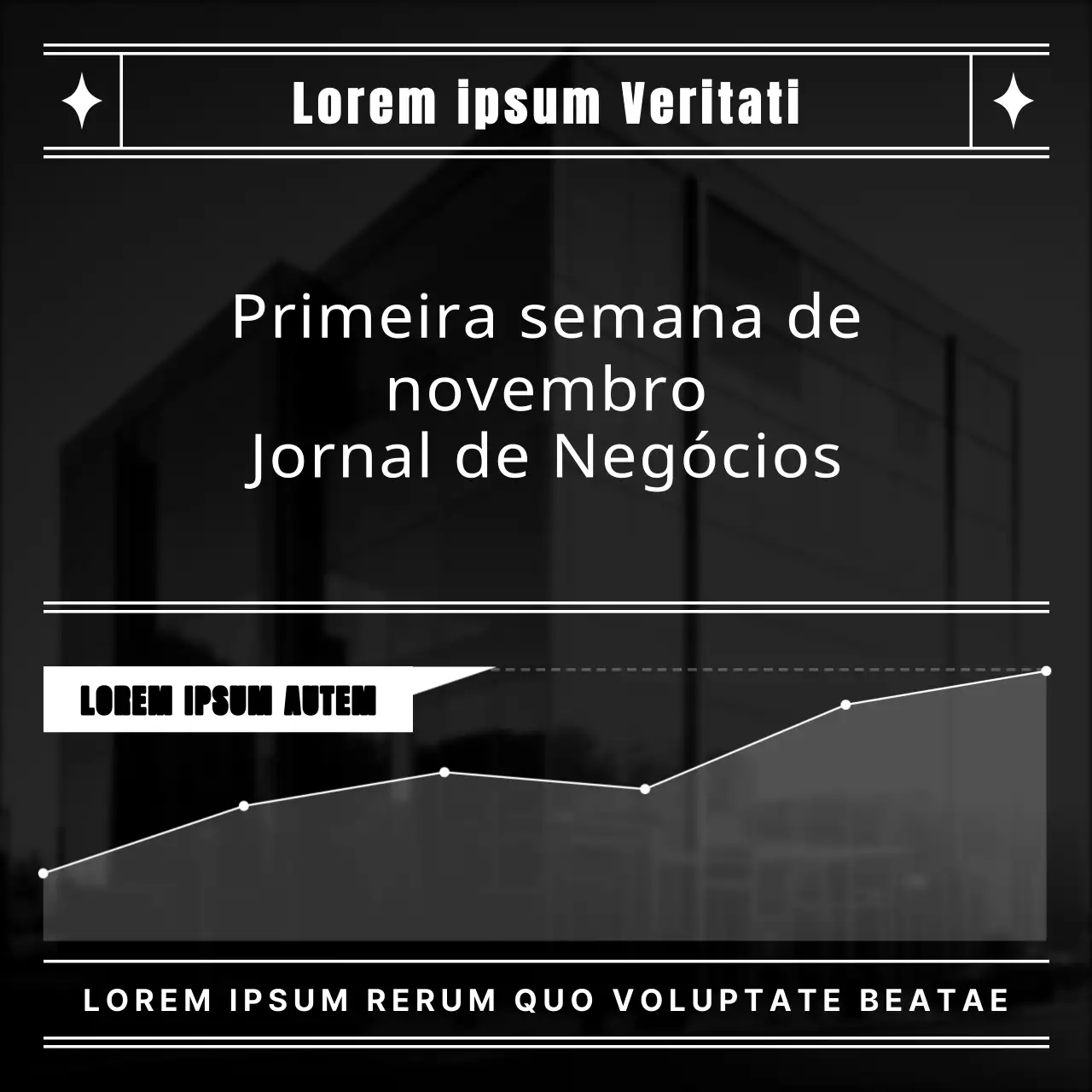 Relatório de diário de stock simples a preto e branco
