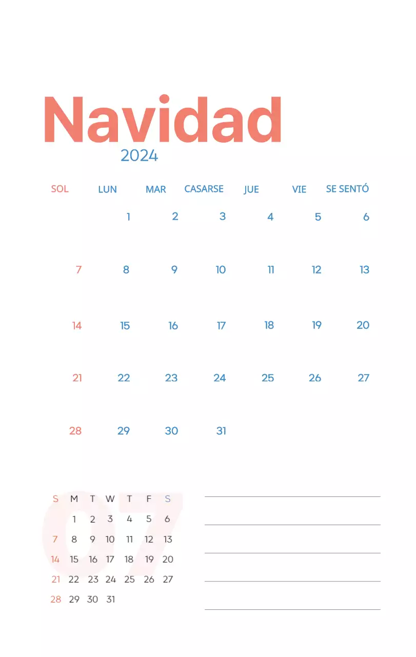 Calendario laboral con bellas ilustraciones