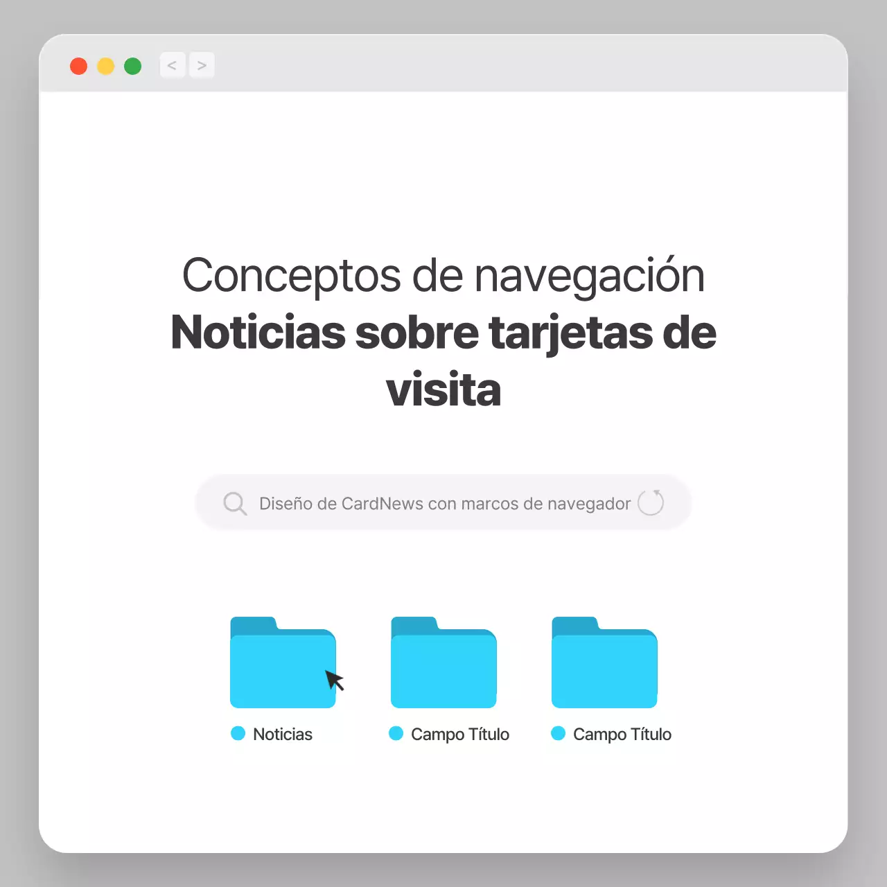 Perfil de empresa con un sencillo concepto de navegador en gris y blanco