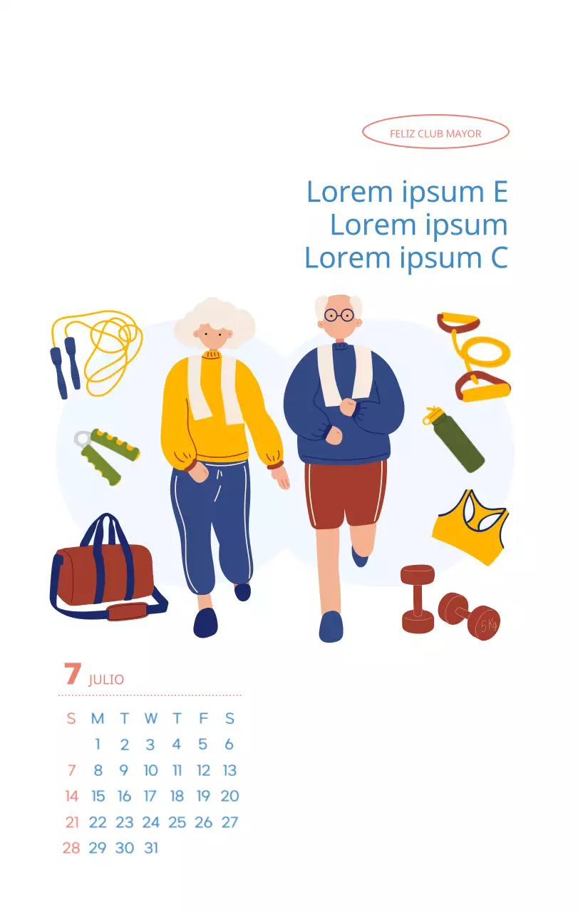 Calendario laboral con bellas ilustraciones