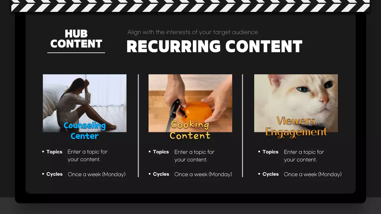 블랙 모던 콘텐츠 계획 프레젠테이션