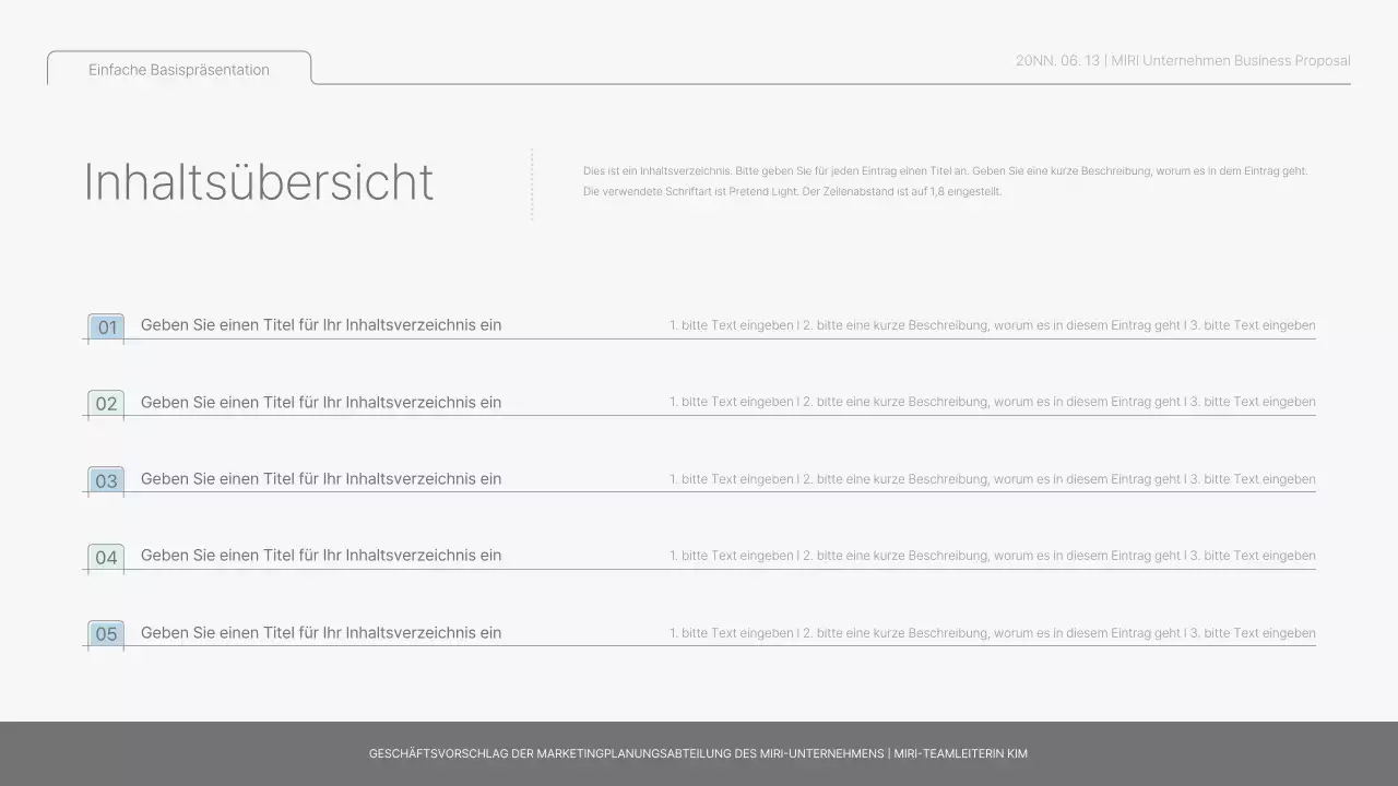 Einfacher Basisbericht in Hellblau und Hellgrün