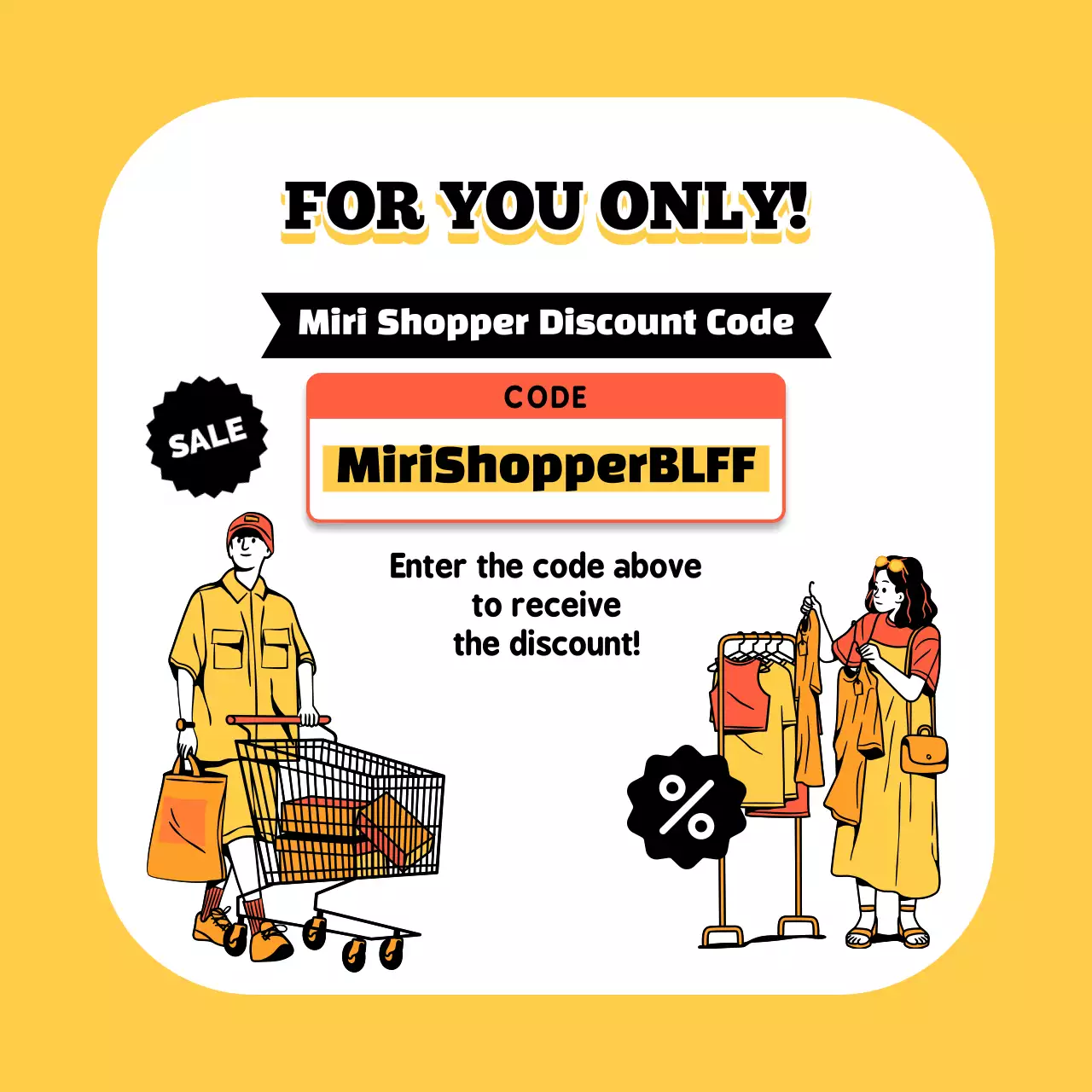 Yellow Trendy Shopping Promotion Social Media Post