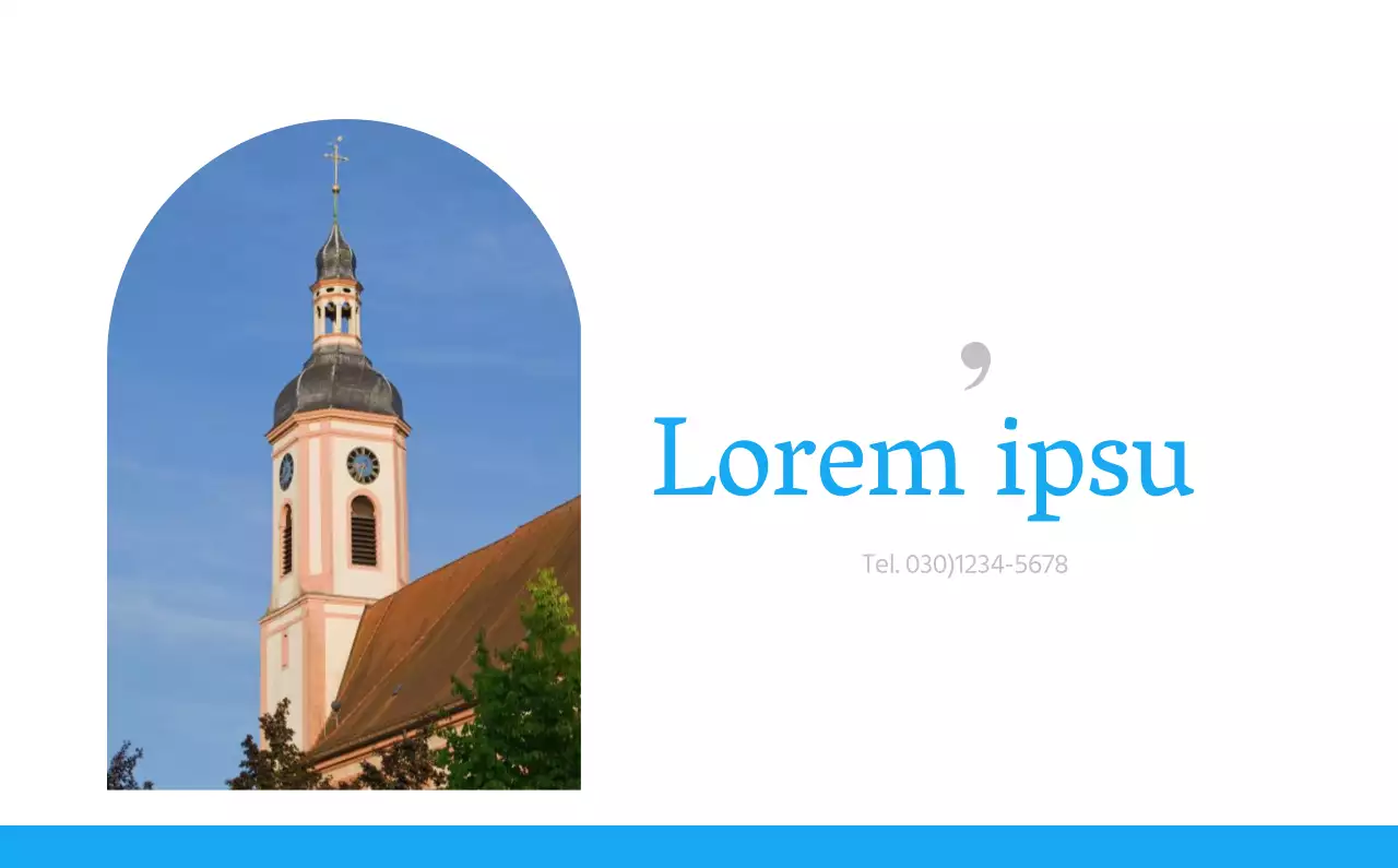 Blaues modernes Konzept Kirchenkalender