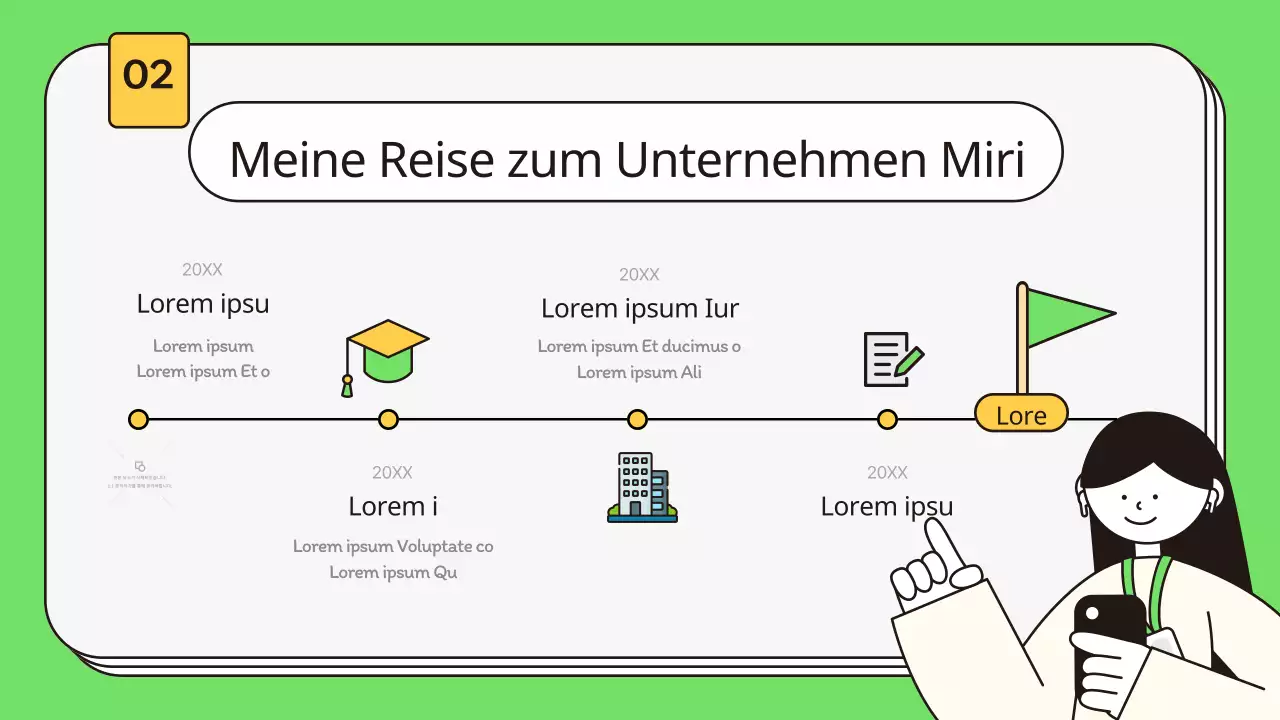 Ein kitschiges Anschreiben für neue Mitarbeiter in Chartreuse und Gelb