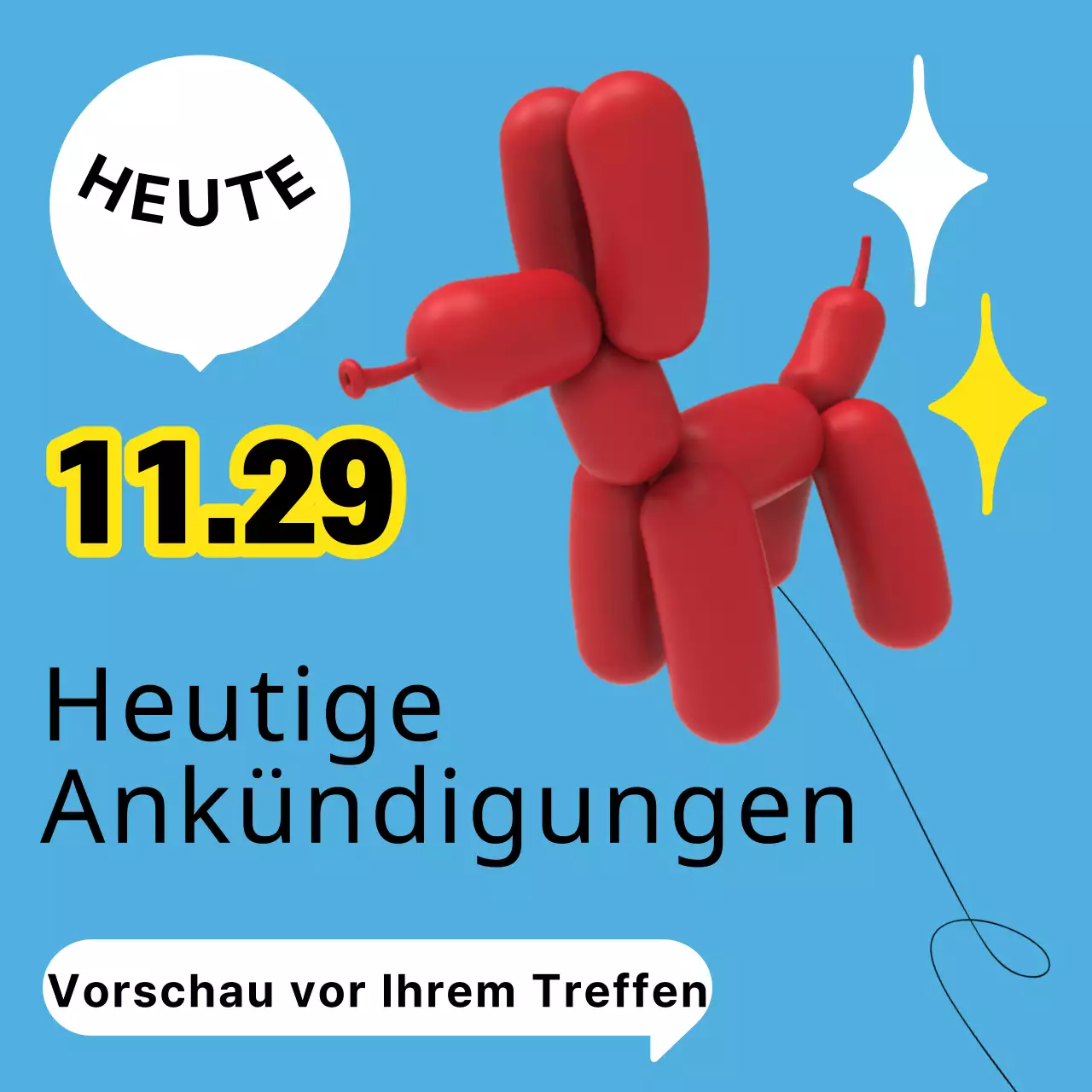 Trendige blaue und rote Sprechblase Meeting-Ankündigung