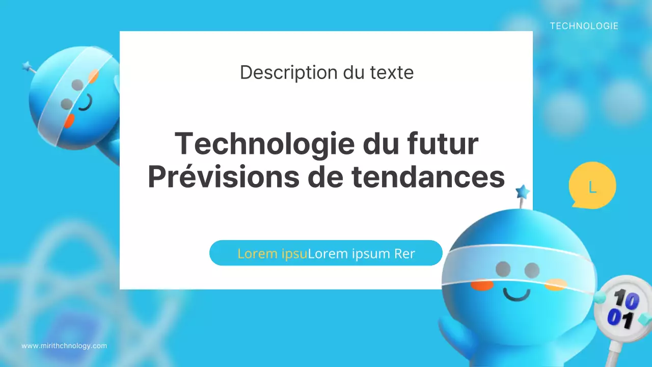 Une plate-forme de formation à la prospective technologique kitsch, bleue et jaune.