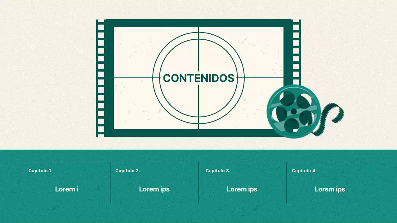 Resumen de contenidos de vídeo vintage en verde y beige